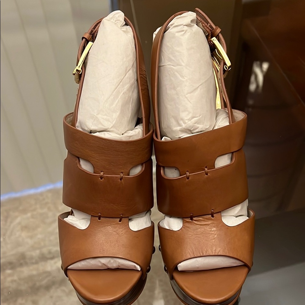 MICHAEL Michael Kors Brown Sandals with Cage Design
